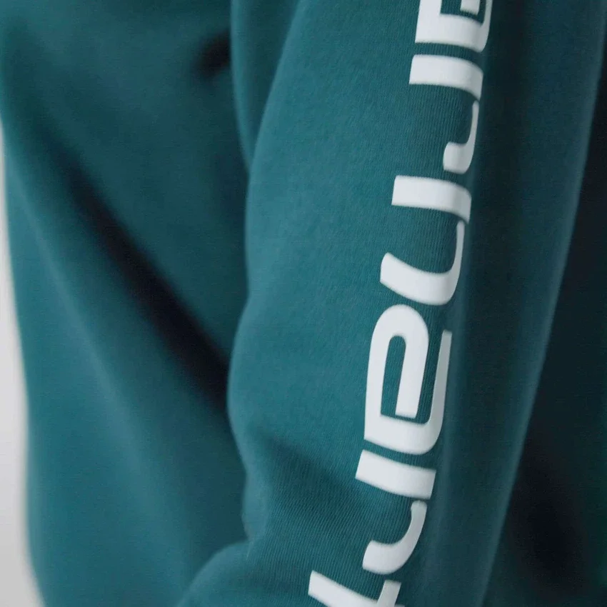 Sudadera de cuello redondo con estampado gráfico, corte holgado y peso medio para mujer