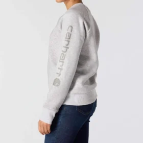 Sudadera de cuello redondo con estampado gráfico, corte holgado y peso medio para mujer