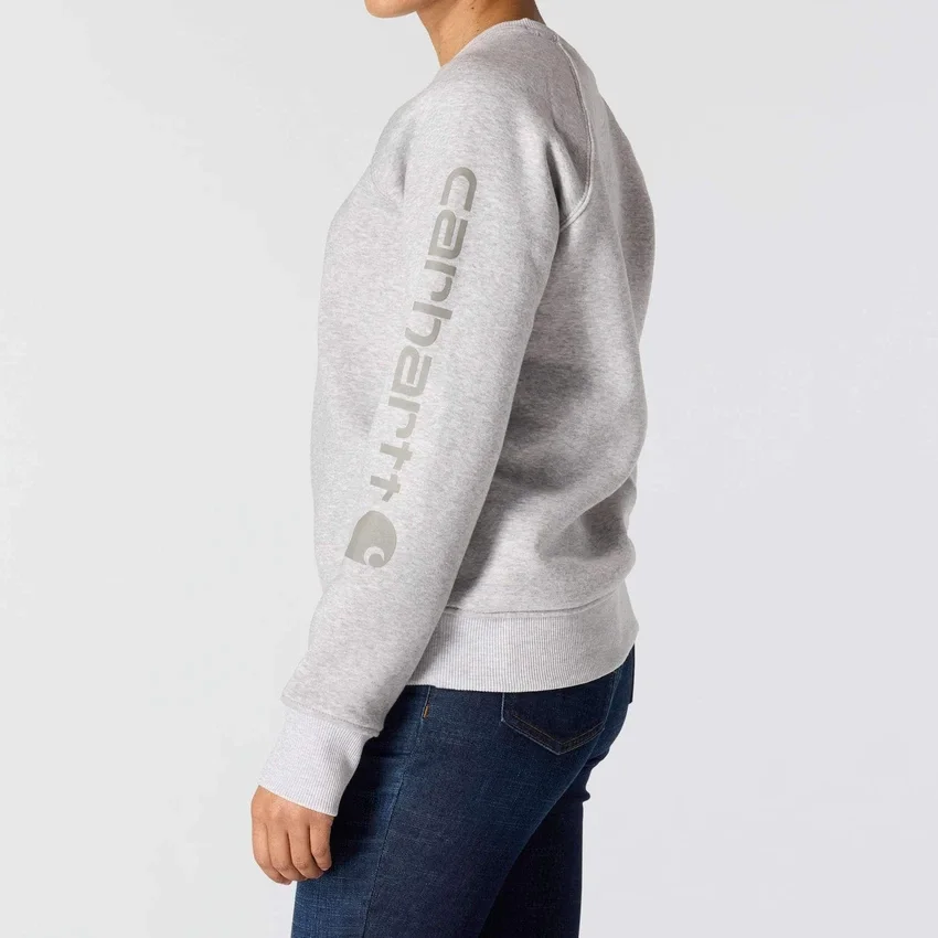 Sudadera de cuello redondo con estampado gráfico, corte holgado y peso medio para mujer