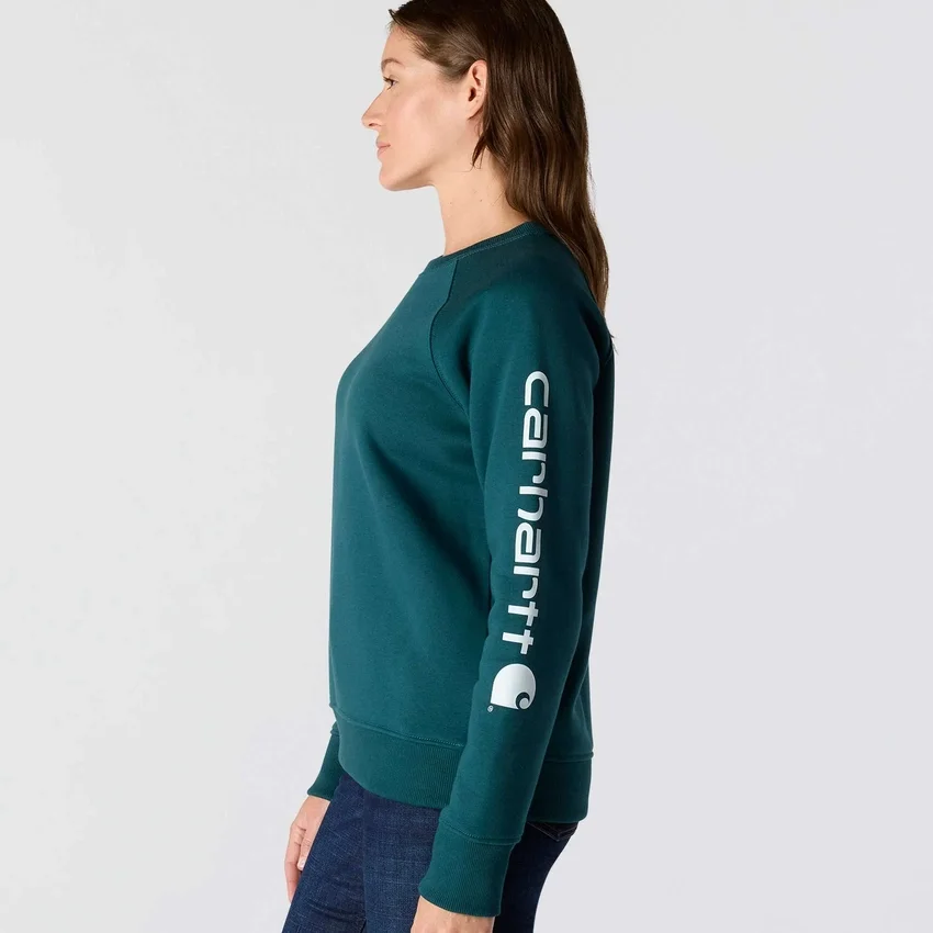 Sudadera de cuello redondo con estampado gráfico, corte holgado y peso medio para mujer