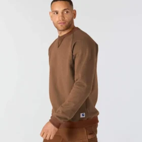 Sudadera de cuello redondo de forro polar grueso de la serie Crafted para hombre