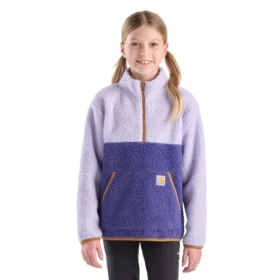 Sudadera de felpa de manguitos largos con cremallera de un cuarto para niñas (niños pequeños/niños/jóvenes)