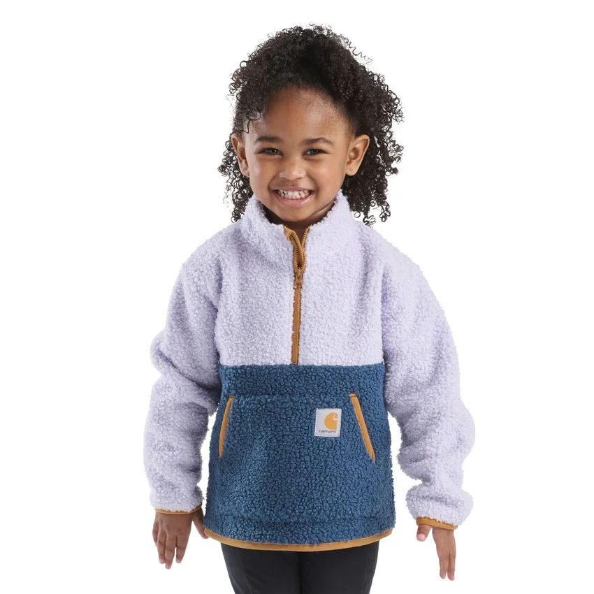 Sudadera de felpa de manguitos largos con cremallera de un cuarto para niñas (niños pequeños/niños/jóvenes)