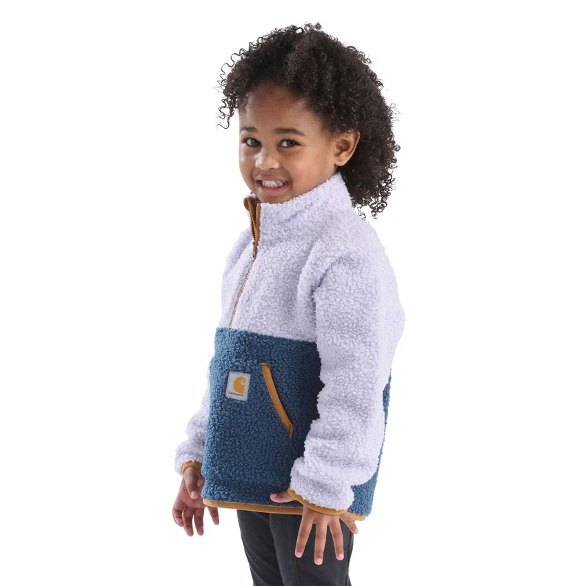 Sudadera de felpa de manguitos largos con cremallera de un cuarto para niñas (niños pequeños/niños/jóvenes)