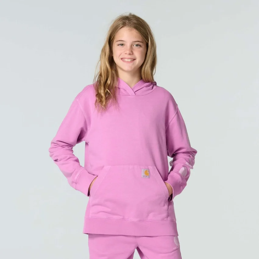 Sudadera de manguitos largos para niña, teñida en prenda y rediseñada (niños/jóvenes)