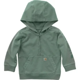 Sudadera de manguitos largos para niños con medio cremallero, teñida en prenda y rediseñada  (Bebés/Niños pequeños)