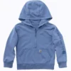 Sudadera de manguitos largos para niños con medio cremallero, teñida en prenda y rediseñada (Bebés/Niños pequeños)