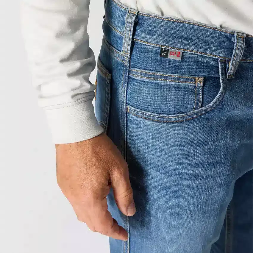 Vaqueros de trabajo para hombre de corte holgado y campana, resistentes al fuego, con tecnología Rugged Flex