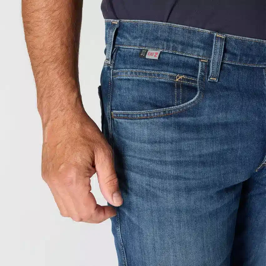 Vaqueros de trabajo para hombre de corte holgado y campana, resistentes al fuego, con tecnología Rugged Flex