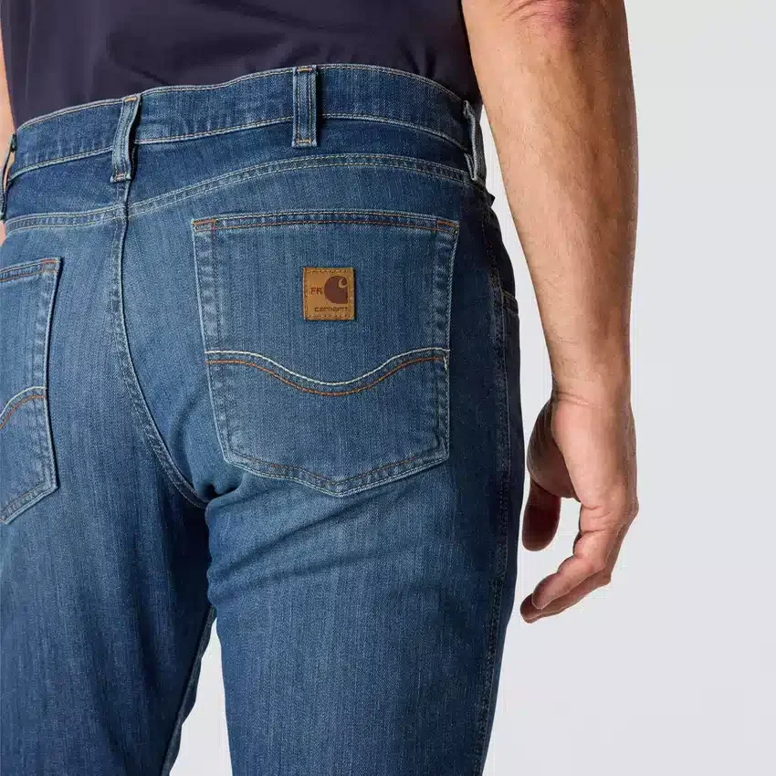 Vaqueros de trabajo para hombre de corte holgado y campana, resistentes al fuego, con tecnología Rugged Flex