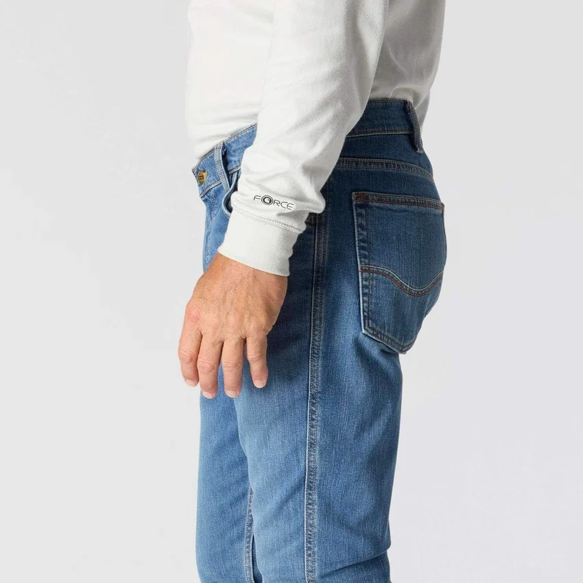 Vaqueros de trabajo para hombre de corte holgado y campana, resistentes al fuego, con tecnología Rugged Flex