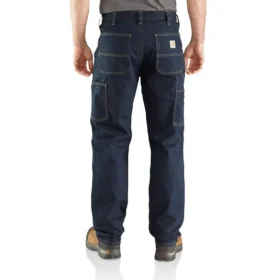 Vaqueros de trabajo para hombre, de corte recto holgado, con doble refuerzo en las rodillas y tecnología Rugged Flex