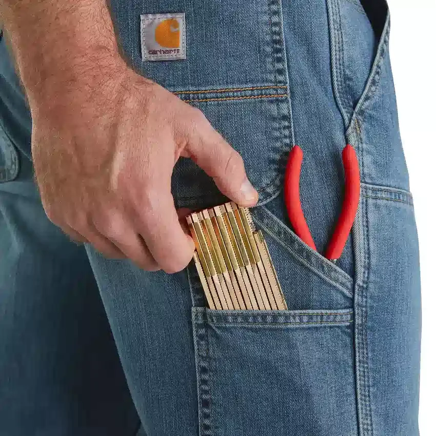 Vaqueros de trabajo para hombre, de corte recto holgado, con doble refuerzo en las rodillas y tecnología Rugged Flex