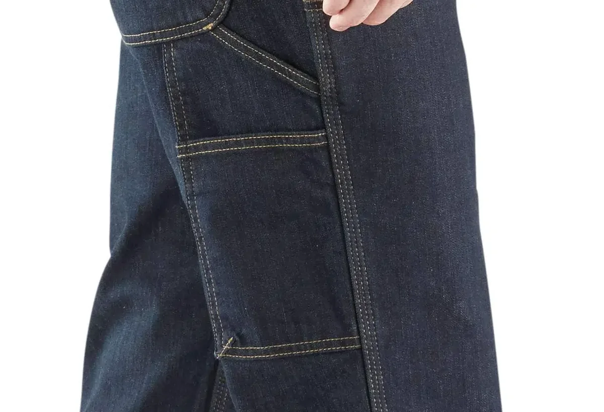 Vaqueros de trabajo para hombre, de corte recto holgado, con doble refuerzo en las rodillas y tecnología Rugged Flex