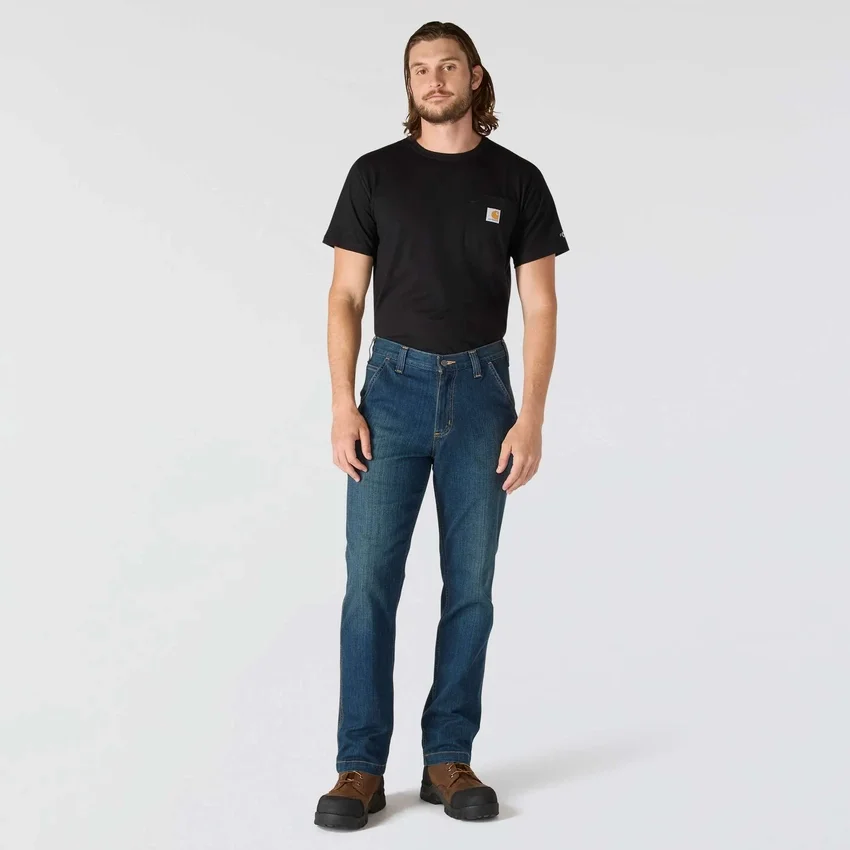 Vaqueros de trabajo rectos, holgados y resistentes «Rugged Flex» para hombre