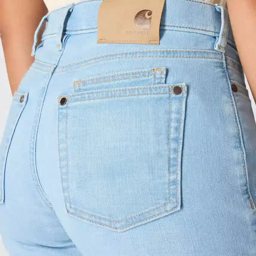 Vaqueros elásticos de talle medio y corte recto para mujer «Essential»